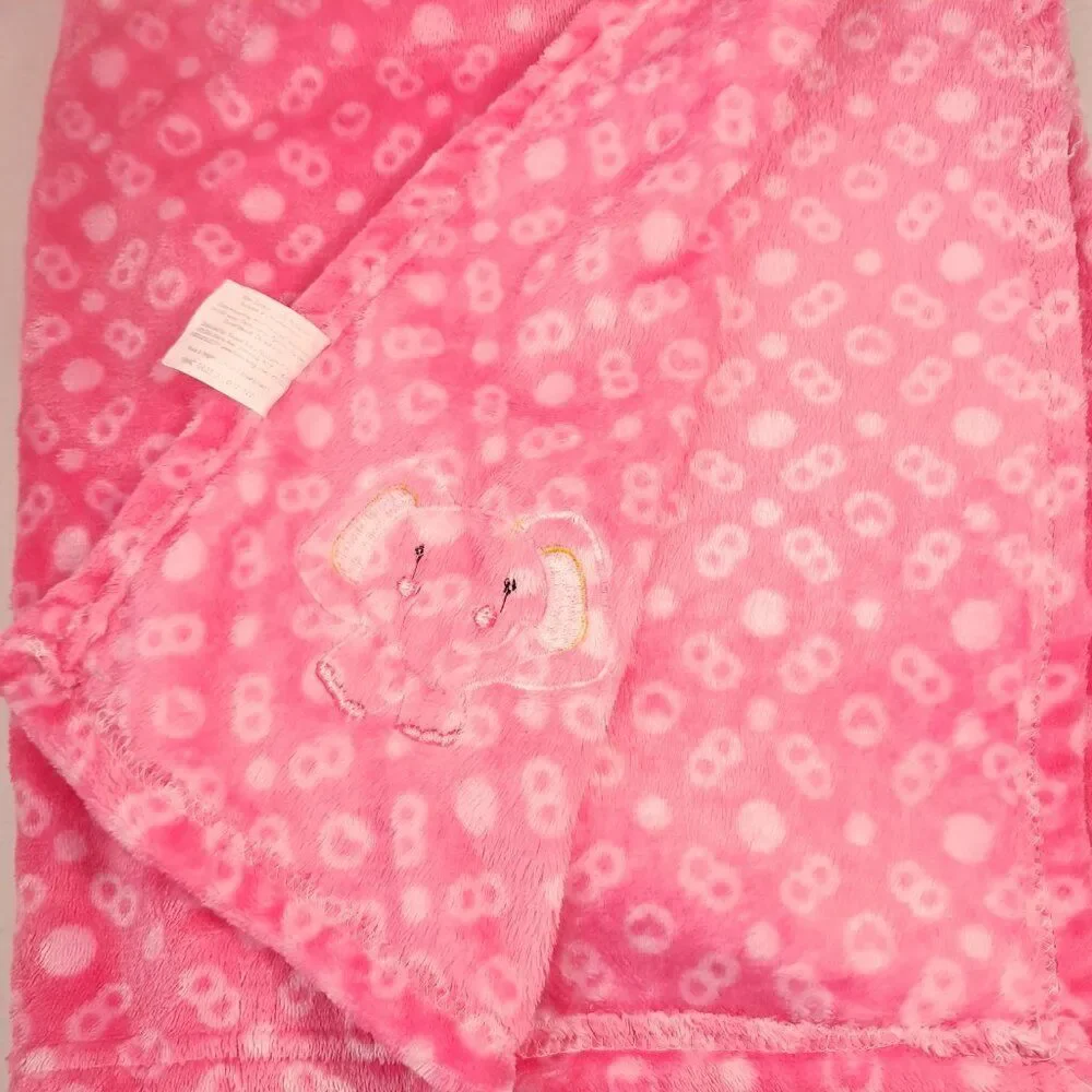 Le Bebe Favorite Elephant Blanket baby Security‎ Lovey Crown Pink princess queen